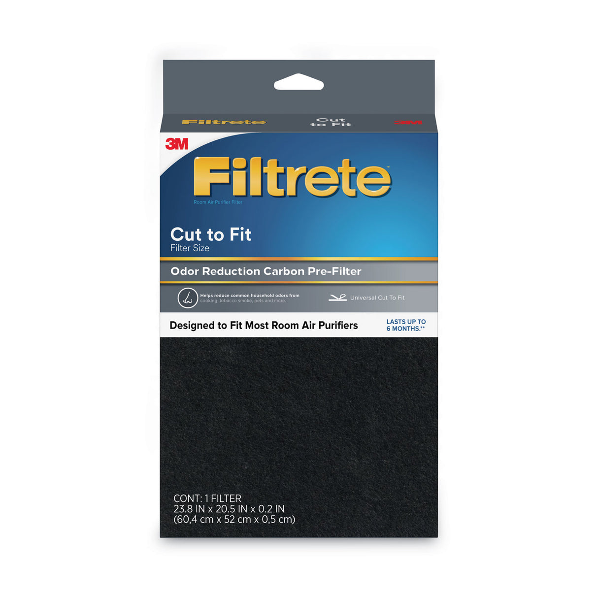 Filtrete Odor Defense Carbon Pre Filter, 20.5 x 23.8, 4/Carton (FAPFUCTFN4)