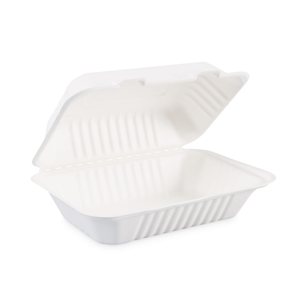 Boardwalk® Bagasse 1-Compartment Containers, 250 Containers (BWKHINGEWFHG1C9)
