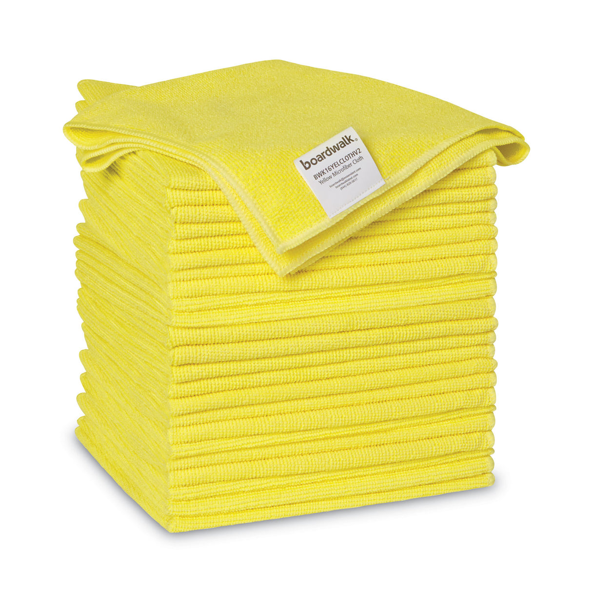 Boardwalk® Microfiber Cleaning Cloths, Yellow, 24 Cloths (BWK16YELCLOTHV2)