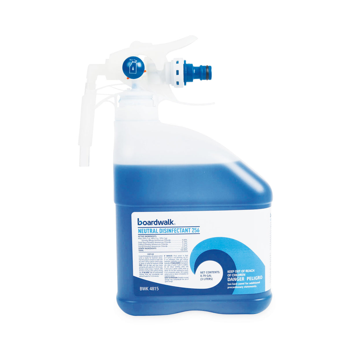 Boardwalk® PDC Neutral Disinfectant, Floral Scent, 3 Liter Bottle, 2/CT (BWK4815)