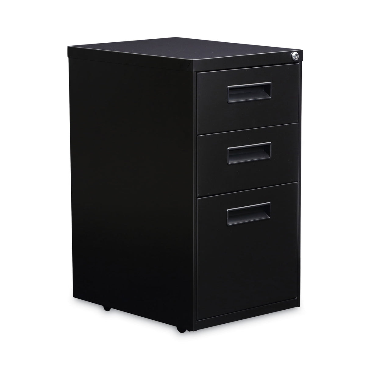 Alera File Pedestal, Left or Right, 3-Drawers: Box/Box/File, Legal/Letter, Black, 14.96" x 19.29" x 27.75" (ALEPABBFBL)