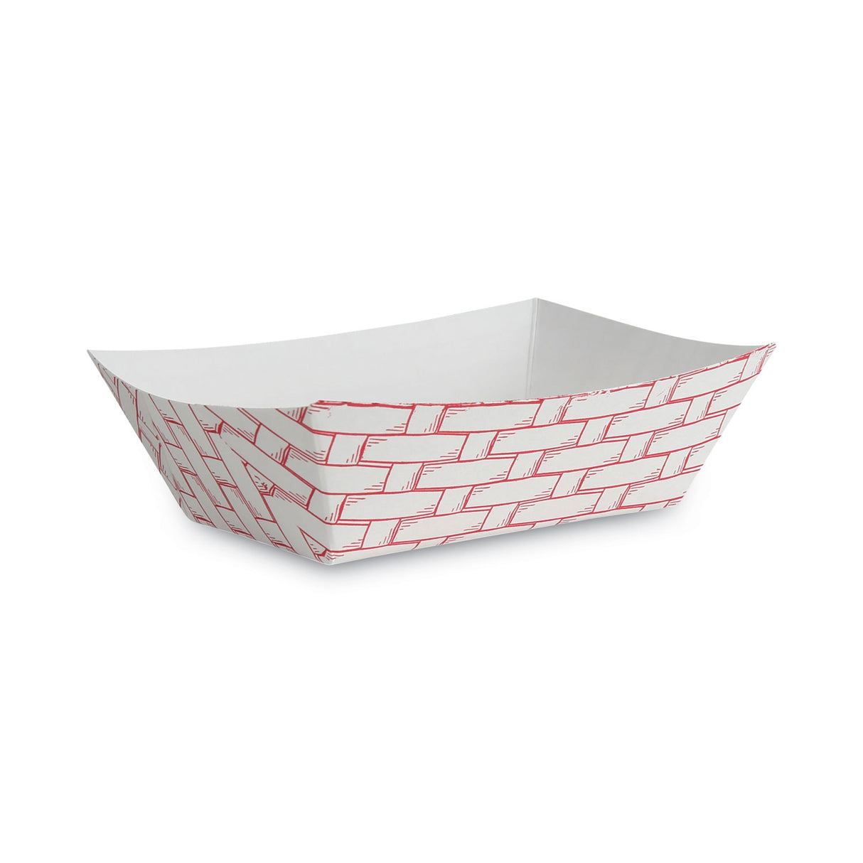 Boardwalk® 1 lb. Paper Food Baskets, Red/White, 1,000 Baskets (BWK30LAG100)