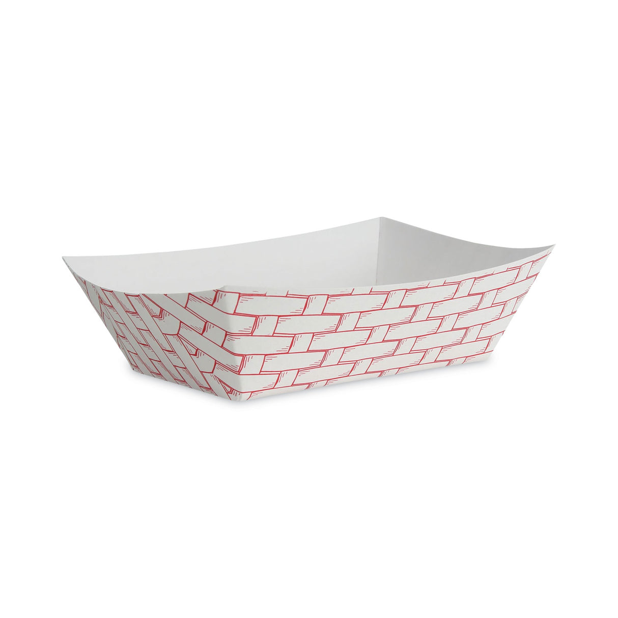 Boardwalk® Paper Food Baskets, 3lb Capacity, Red/White (BWK30LAG300)