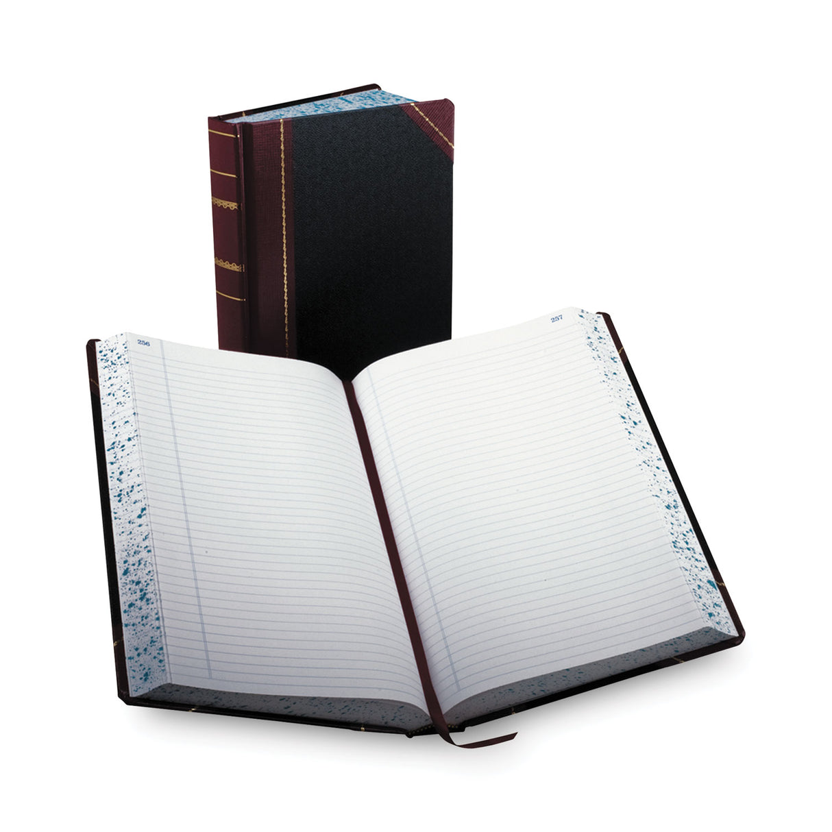 Boorum & Pease Account Record Book, Record-Style Rule, Black/Red/Gold Cover, 13.75 x 8.38 Sheets, 500 Sheets/Book (9500R)