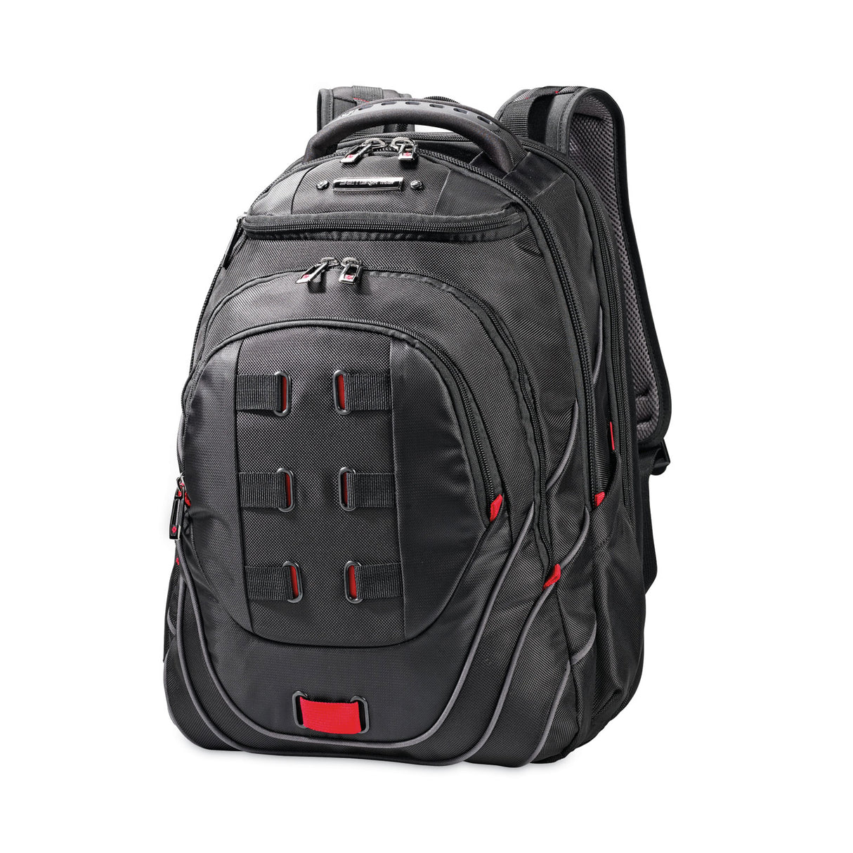 Samsonite Tectonic PFT Backpack, Fits Devices Up to 17", Ballistic Nylon, 13 x 9 x 19, Black/Red (515311073)