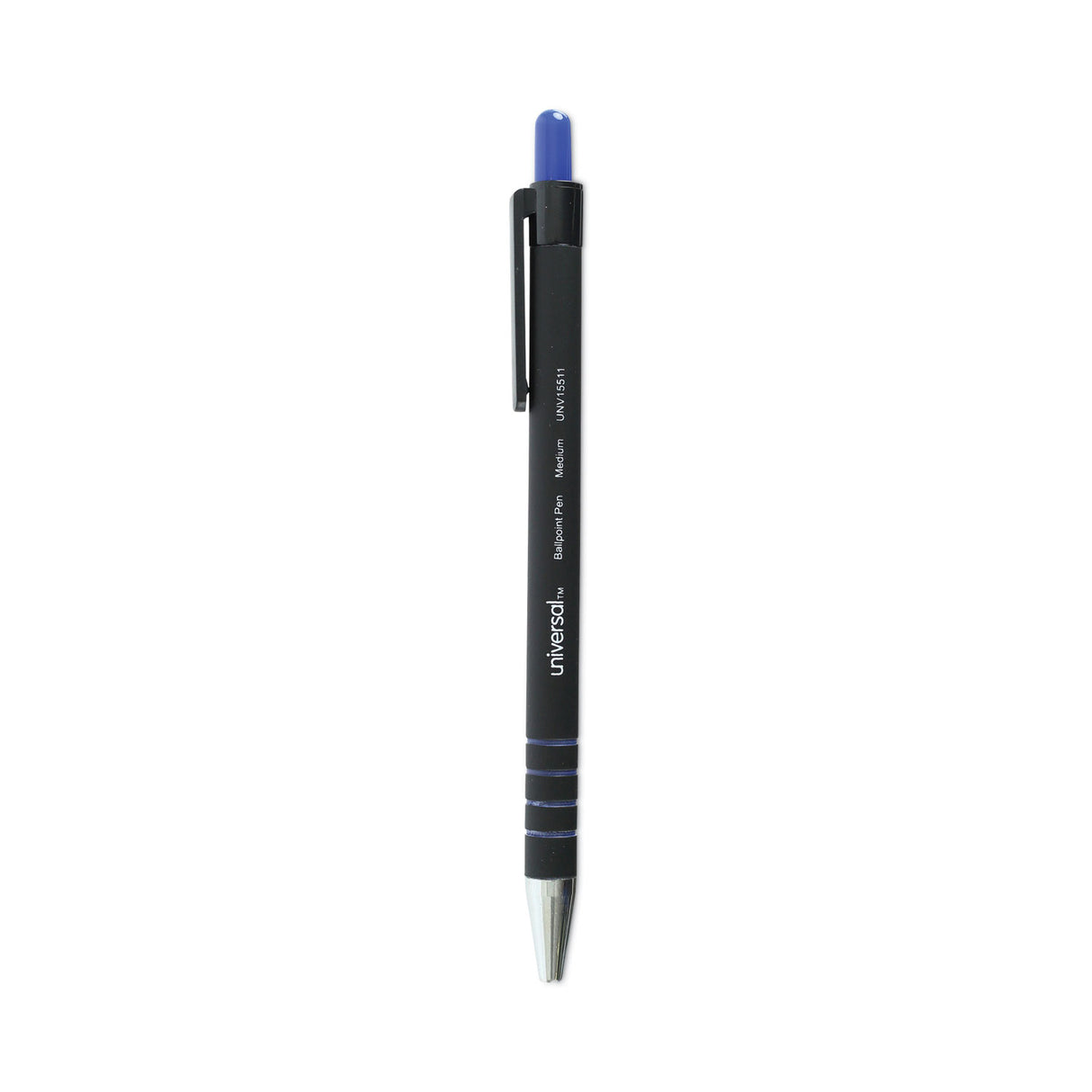 Universal Ballpoint Pen, Retractable, Medium 1 mm, Blue Ink, Blue Barrel, Dozen (UNV15511)