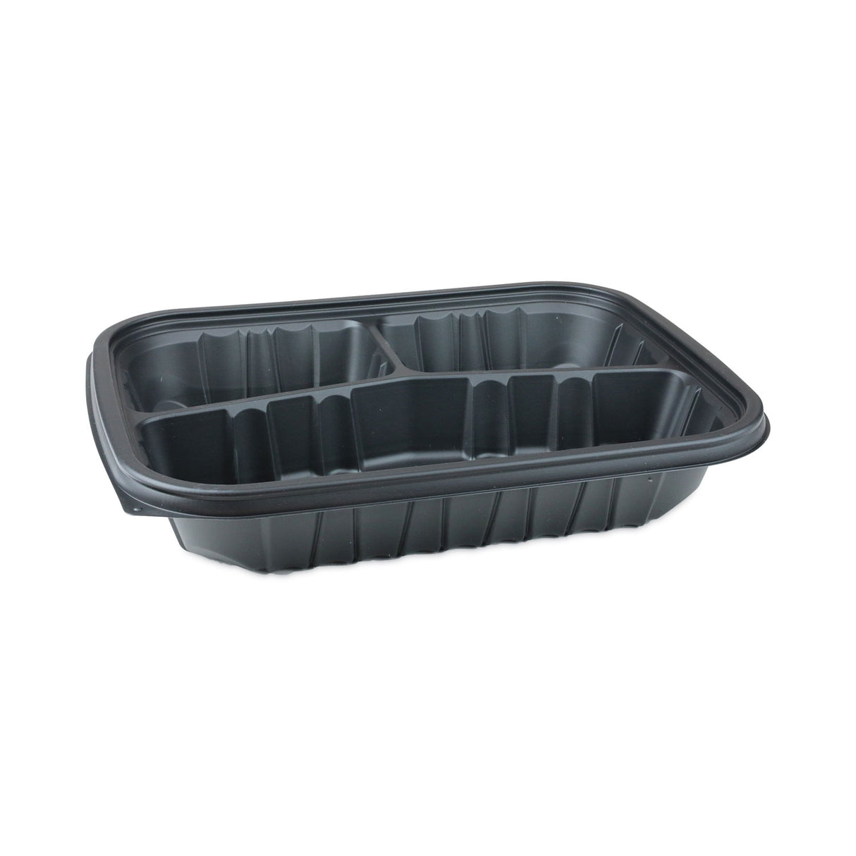 Pactiv EarthChoice Entree2Go Takeout Container, 3-Compartment, 48 oz, 11.75 x 8.75 x 2.13, Black, Plastic, 200/Carton (YCNB12X95203)