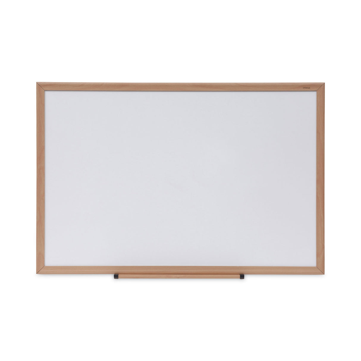Universal Deluxe Melamine Dry Erase Board, 36 x 24, Melamine White Surface, Oak Fiberboard Frame (UNV43619)