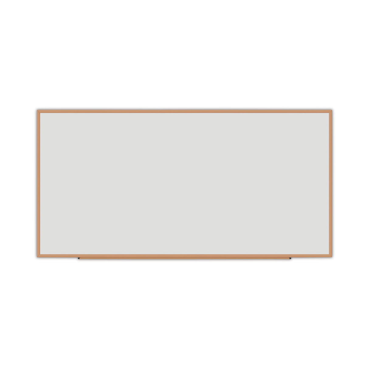 Universal Deluxe Melamine Dry Erase Board, 96 x 48, Melamine White Surface, Oak Fiberboard Frame (UNV43620)