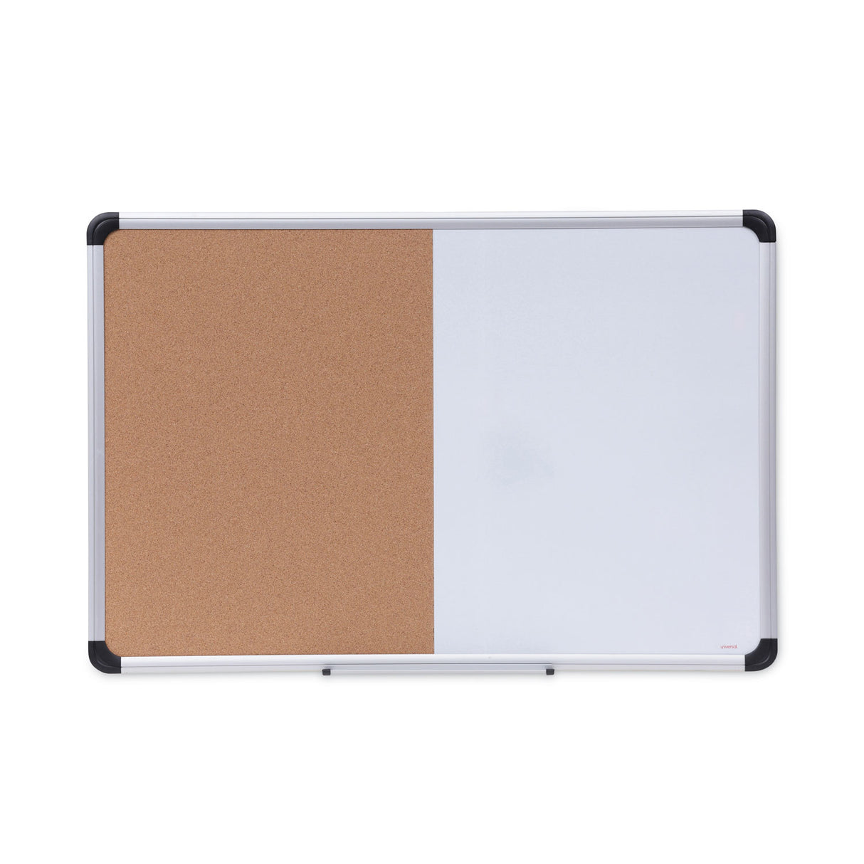Universal Cork/Dry Erase Board, Melamine, 36 x 24, Tan/White Surface, Gray/Black Aluminum/Plastic Frame (UNV43743)