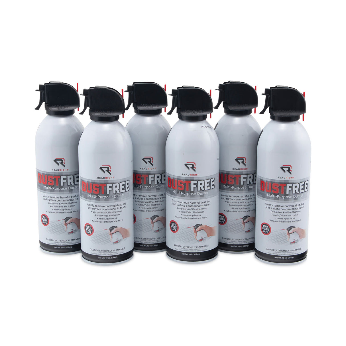 Read Right DustFree Multipurpose Duster, 10 oz Can, 6/Pack (RR3760)