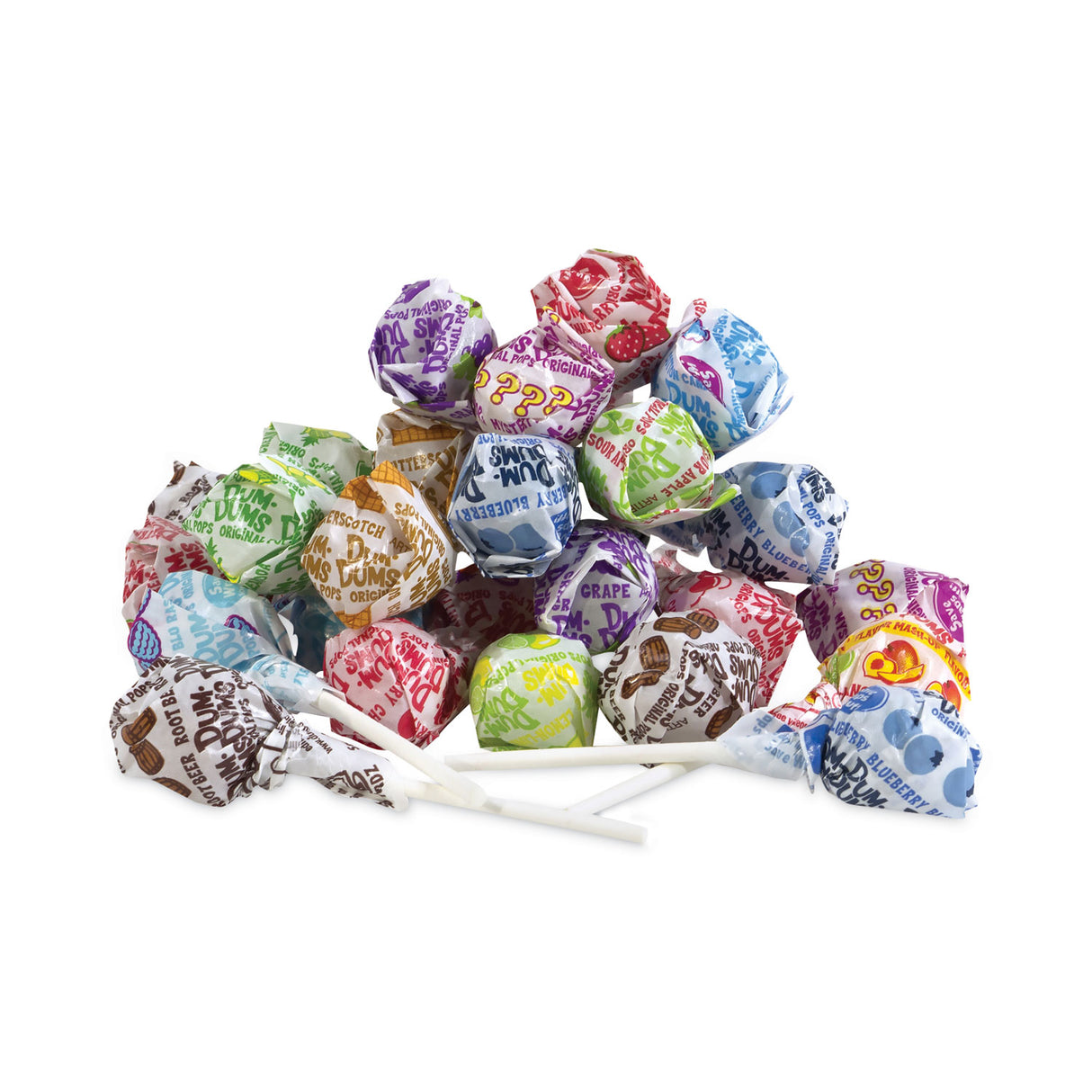 Spangler Dum-Dum-Pops, Assorted Flavors, Individually Wrapped, Bulk 30 lb Carton (534)