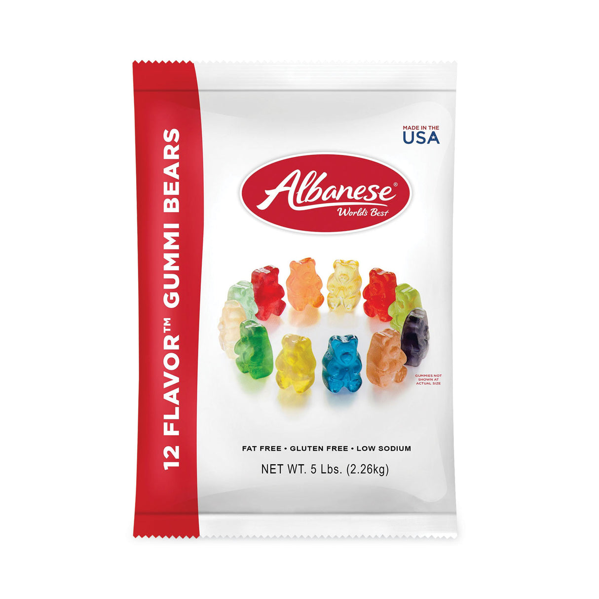 Albanese Worlds Best Gummi Bears, 5 lb Pouch, Assorted (20600001)