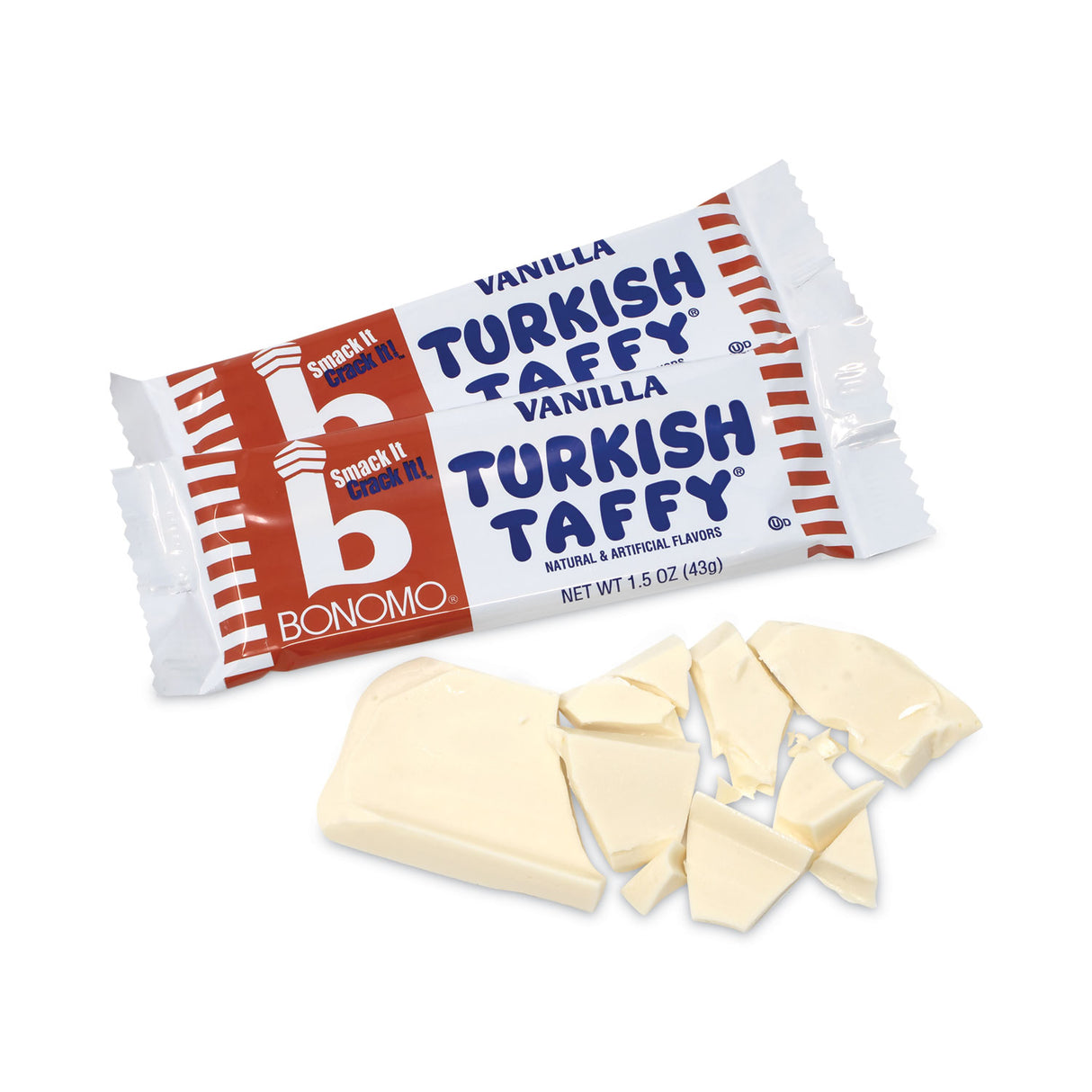Bonomo Turkish Taffy, Vanilla, 1.5 oz Bars, 24/Carton (20900190)