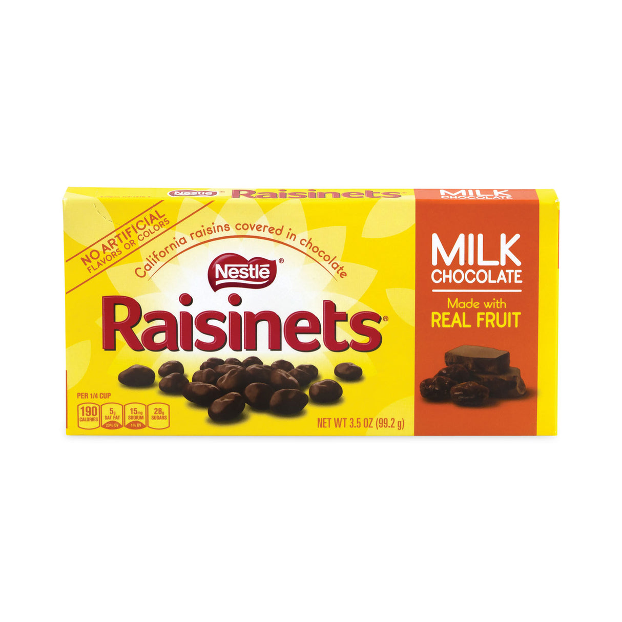 Nestle Raisinets Milk Chocolate Candy Raisins, 3.5 oz Box, 15 Boxes/Carton (20902540)