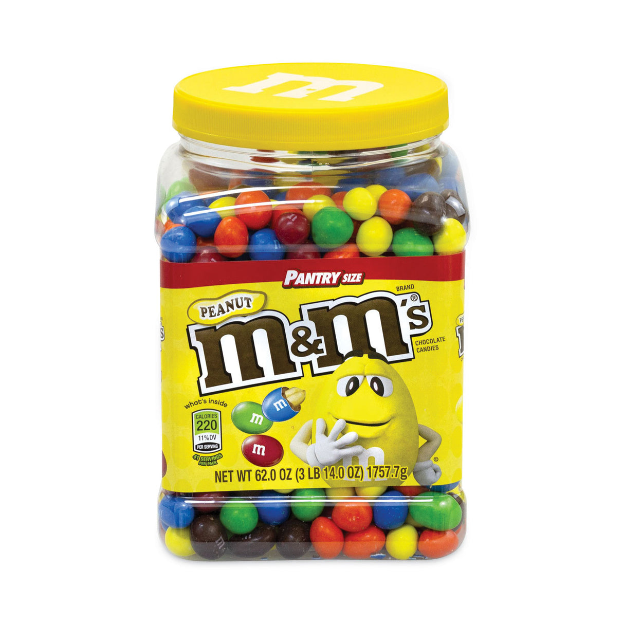 M&M's Milk Chocolate Peanut Candies, 62 oz Tub (20900060)