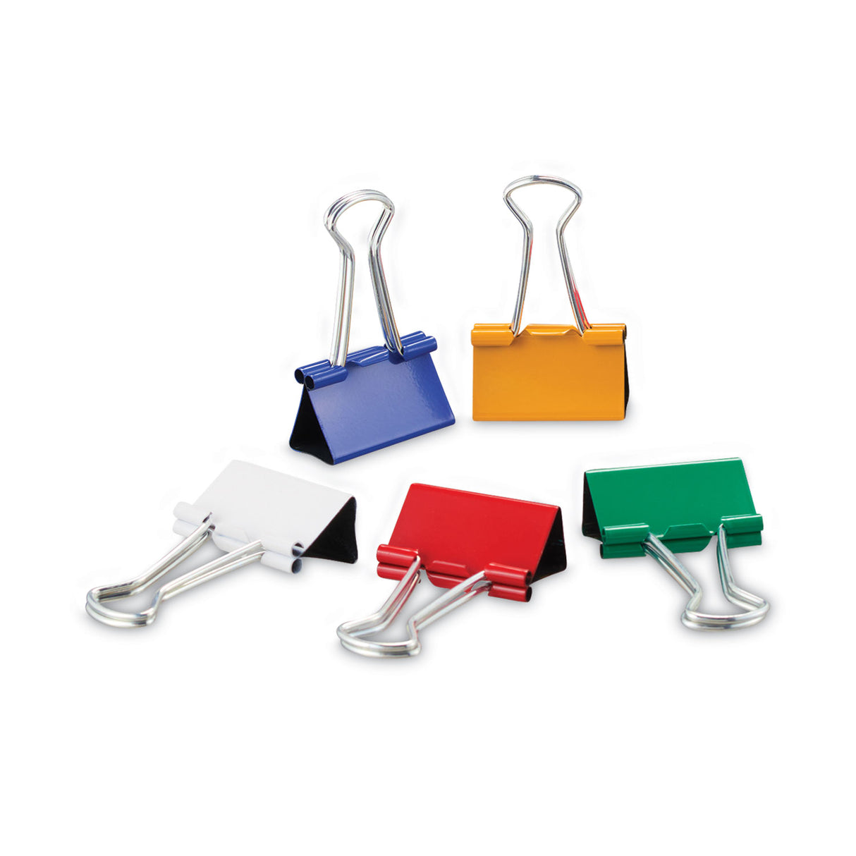 Universal Binder Clips with Storage Tub, Medium, Assorted Colors, 24/Pack (UNV31029)