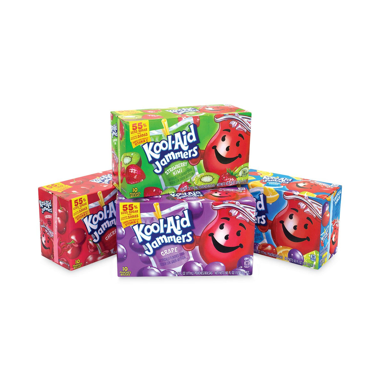 Kool-Aid Jammers Juice Pouch Variety Pack, 6 oz Pouch, 40/Carton (22000775)