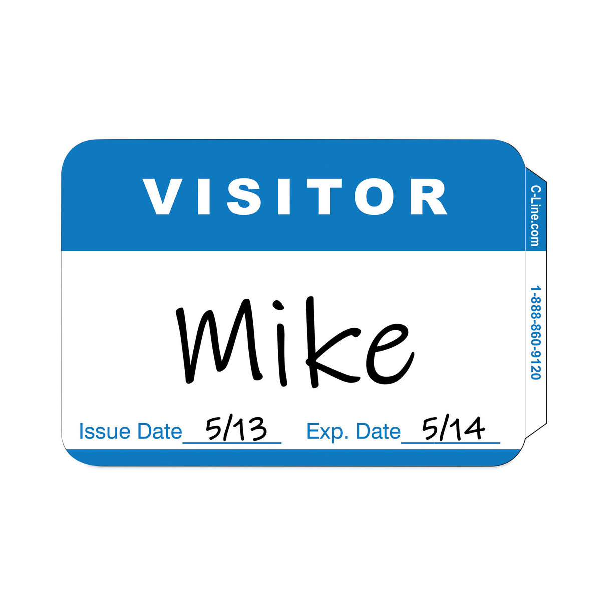 C-Line Self-Adhesive Name Badges, Hello My Name Is, Blue, 3.5 x 2.25, 100/BX (CLI92245)