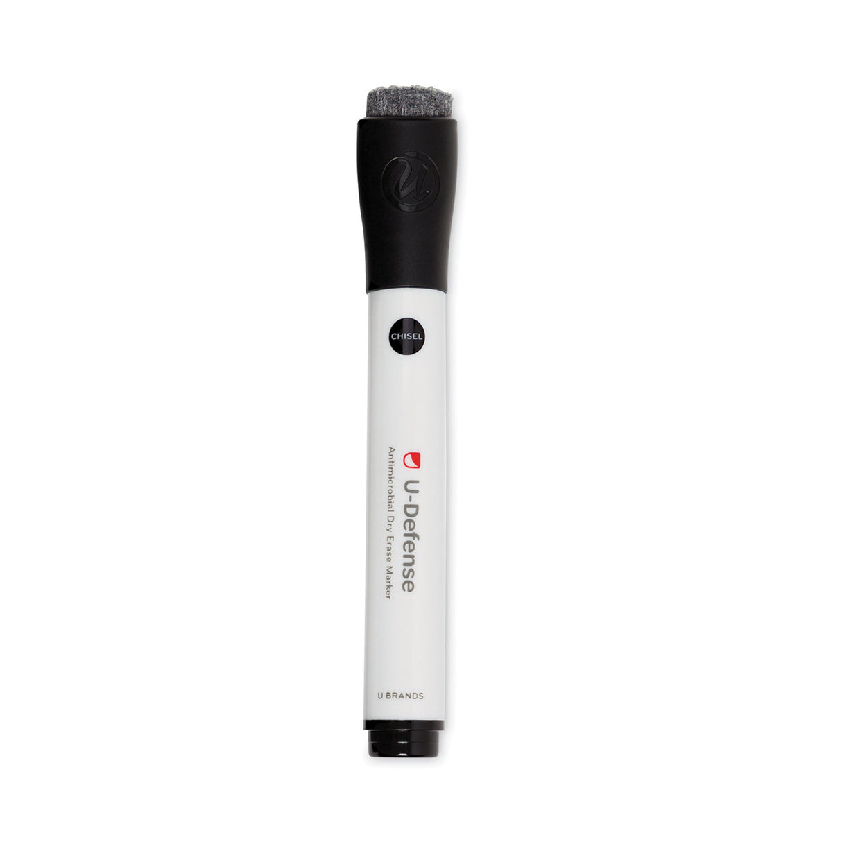 U Brands U-Defense Antimicrobial Dry-Erase Markers, Broad Chisel Tip, Black, 12/Pack (3284U0012)
