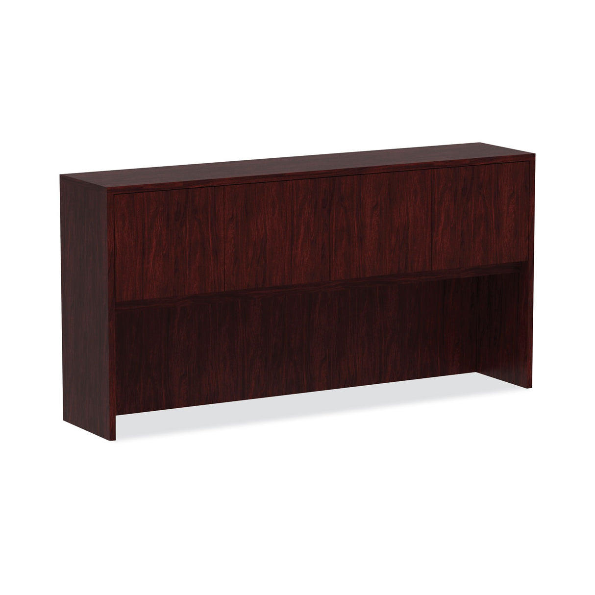 Alera Valencia Series Hutch with Doors, 4 Compartments, 70.63w x 15d x 35.38h, Mahogany (ALEVA287215MY)