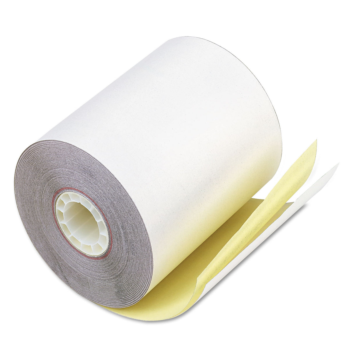 ICONEX Impact Printing Carbonless Paper Rolls, 0.69" Core, 3.25" x 80 ft, White/Canary, 60/Carton (90770452)