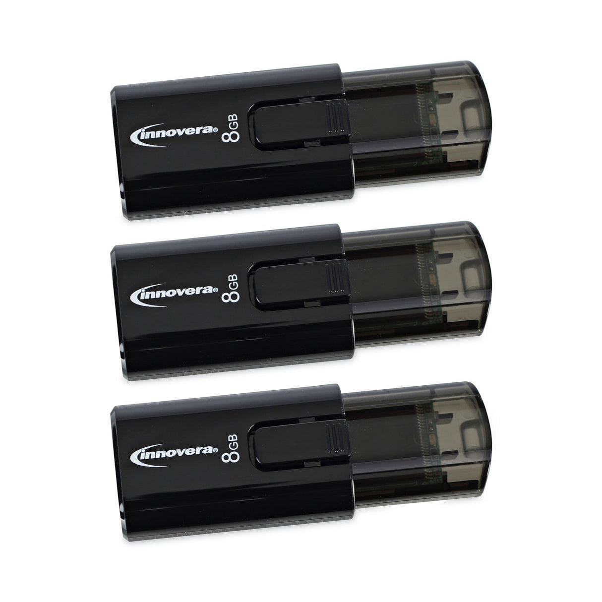 Innovera USB 3.0 Flash Drive, 8 GB, 3/Pack (IVR82308)