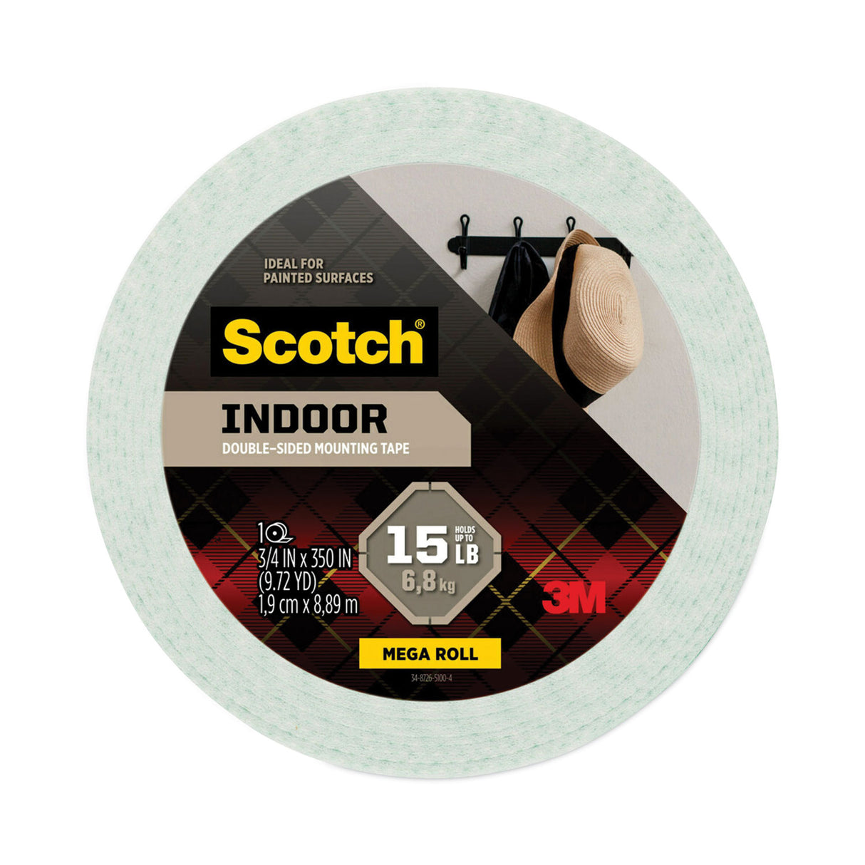 Scotch Permanent High-Density Foam Mounting Tape, Holds Up to 2 lbs, 0.75 x 350, White (110LONG)
