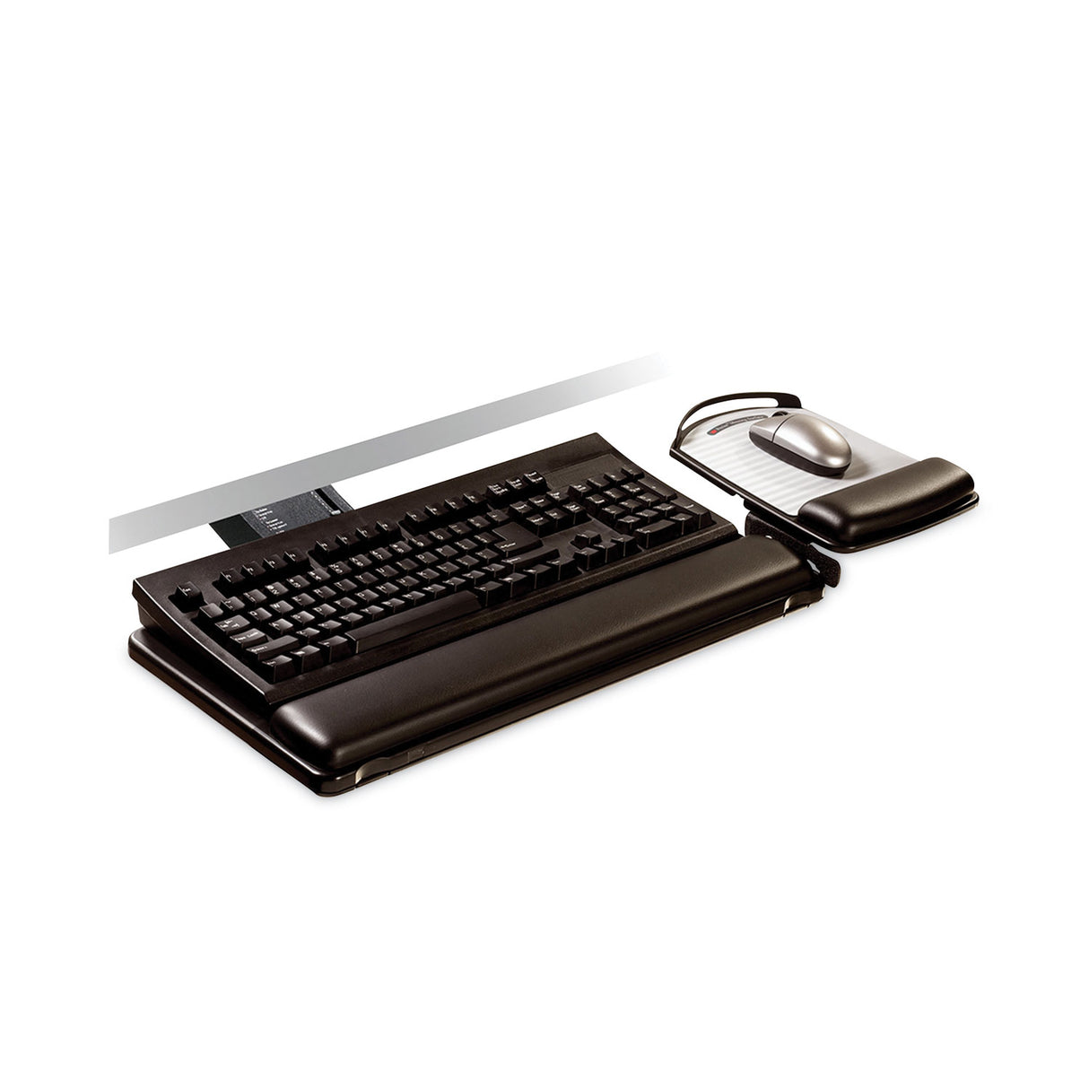 3M Sit/Stand Easy Adjust Keyboard Tray, Highly Adjustable Platform,, Black (AKT180LE)