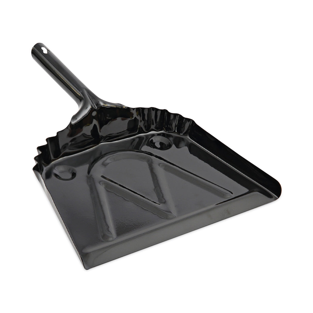 BoardwalkÂ® Metal Dust Pan, 12" Wide, 2" Handle, Black (BWK04212EA)