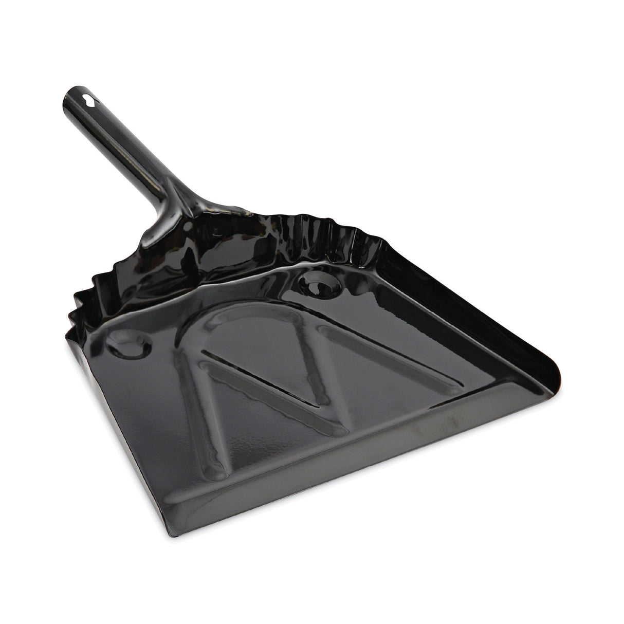 BoardwalkÂ® Metal Dust Pan, 12" Wide, 2" Handle, Black, 12/Carton (BWK04212)