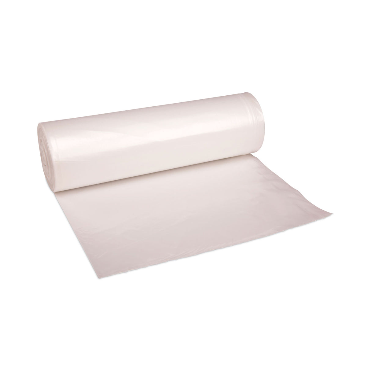 Boardwalk High-Density Can Liners, 45 gal, 11 mic, 40" x 46", Natural, Perforated Roll, 25 Bags/Roll, 10 Rolls/Carton (BWK404614)