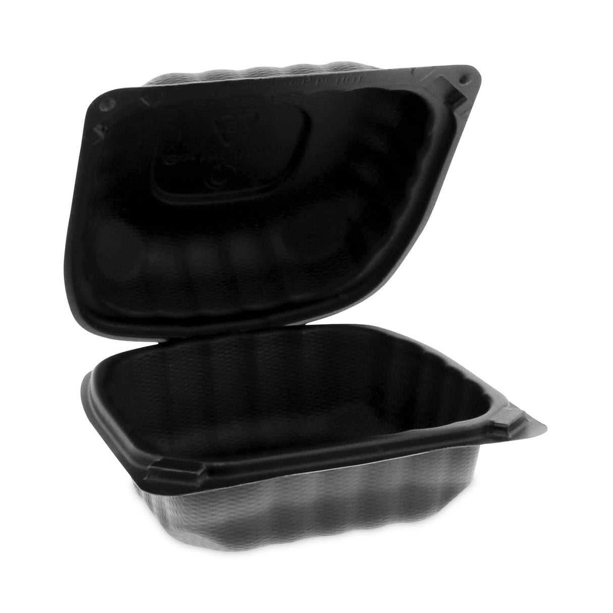 Pactiv EarthChoice SmartLock Microwavable MFPP Hinged Lid Container, 5.75 x 5.95 x 3.1, Black, Plastic, 400/Carton (YCNB06000000)