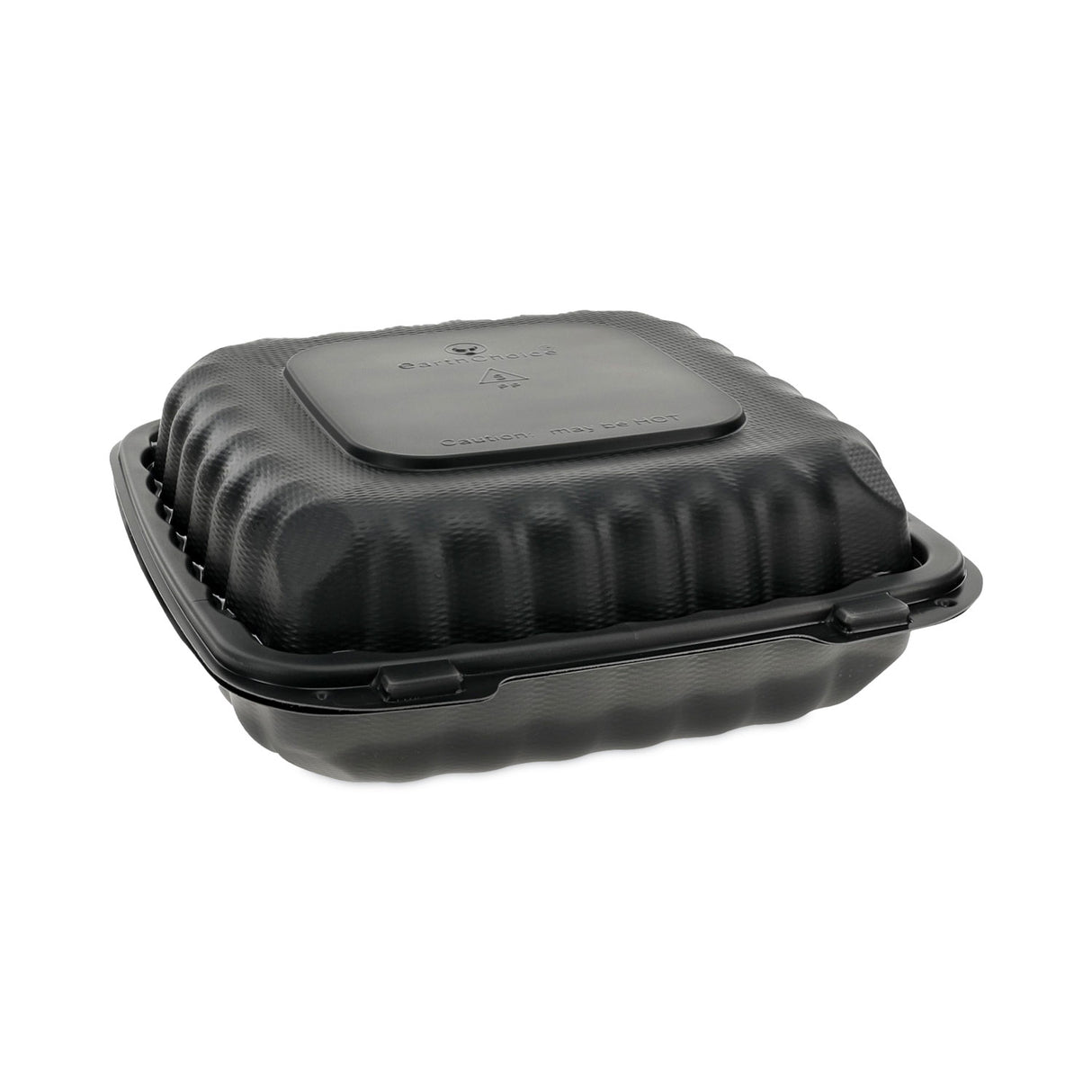 Pactiv EarthChoice SmartLock Microwavable MFPP Hinged Lid Container, 3-Compartment, 9.33 x 8.88 x 3.1, Black, Plastic, 120/Carton (YCNB09030000)