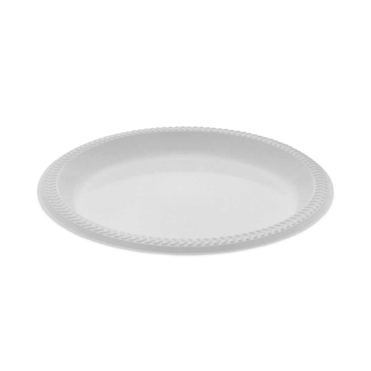 Pactiv Meadoware Impact Plastic Dinnerware, Plate, 8.88" dia, White, 400/Carton (YMI9)