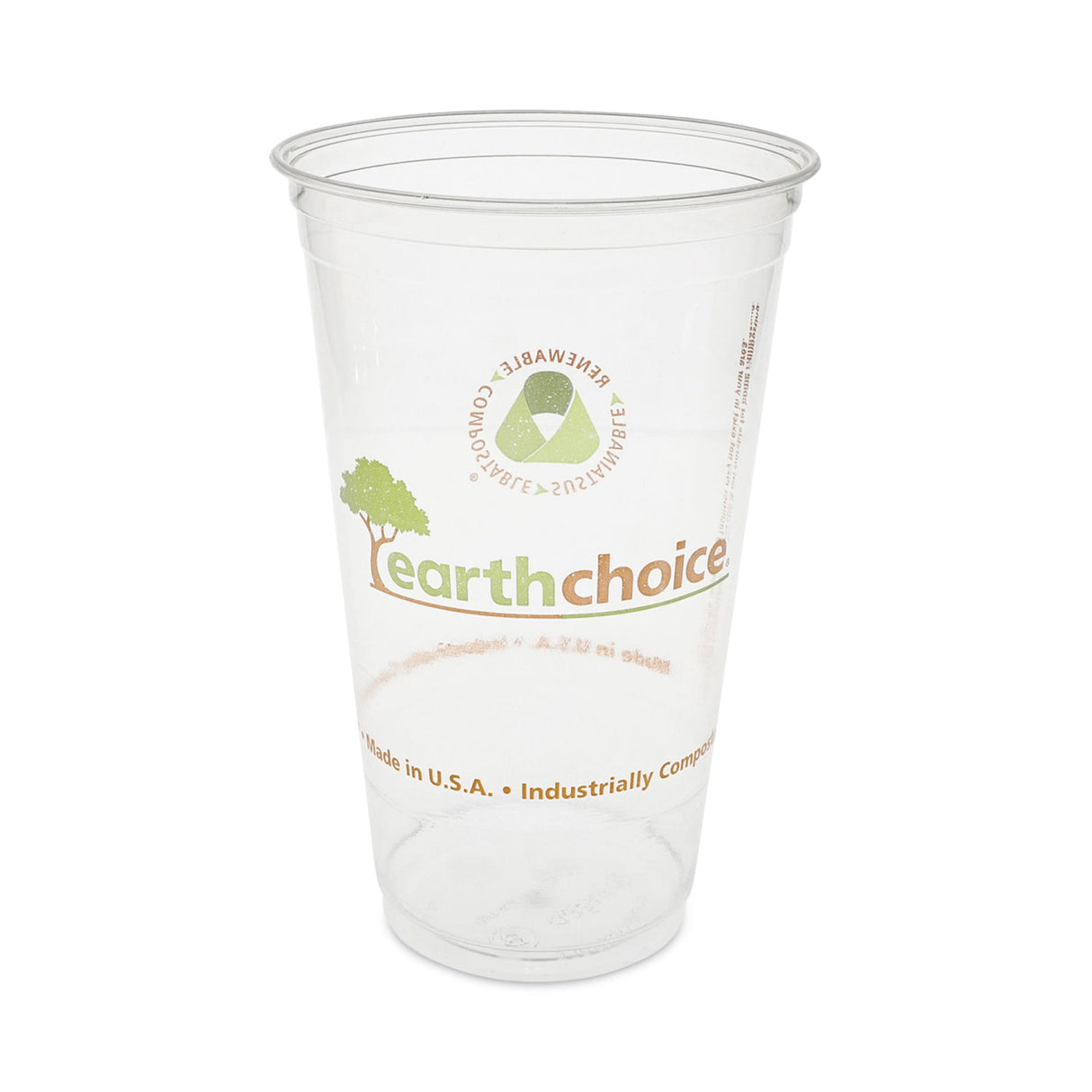 Pactiv EarthChoice Compostable Cold Cup, 24 oz, Clear/Printed, 580/Carton (YPLA24CEC)