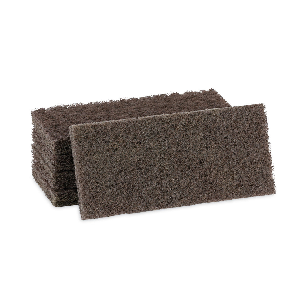 BoardwalkÂ® Heavy-Duty Brown Scouring Pads, 4 x 10, 20/Carton (BWK403)