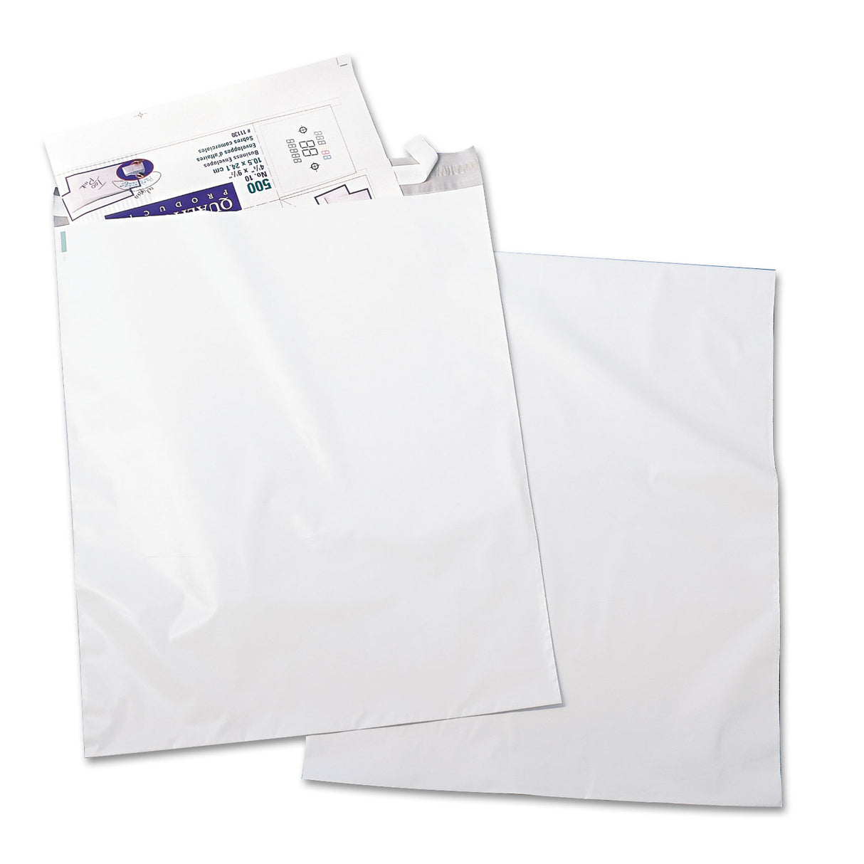 Quality Park Redi-Strip Poly Mailer, #6, Square Flap, Redi-Strip Adhesive Closure, 14 x 19, White, 100/Pack (45235)