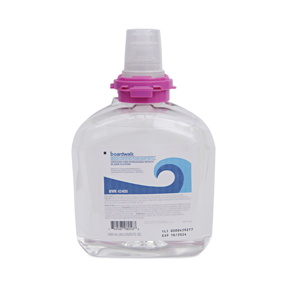 BoardwalkÂ® Foam Soap Refill, Green Certified, 1,200 mL, 2 Bottles (BWK42400)