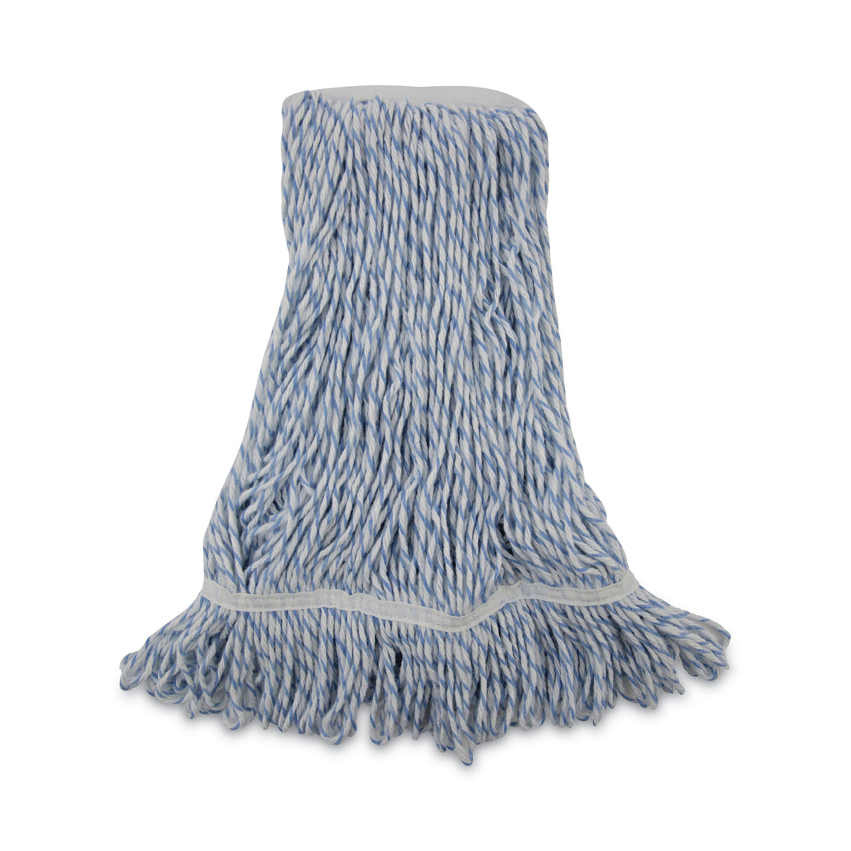BoardwalkÂ® 4-Ply Floor-Finish Mop Heads, White/Blue Stripes, 12 Mops (BWK542CT)