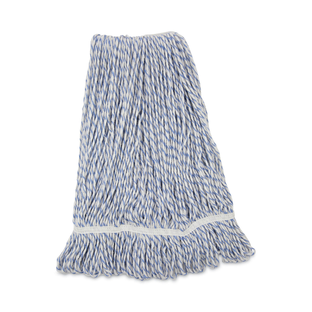 BoardwalkÂ® Mop Head, Rayon/Polyester, Large, White/Blue, 12 Mops (BWK543CT)