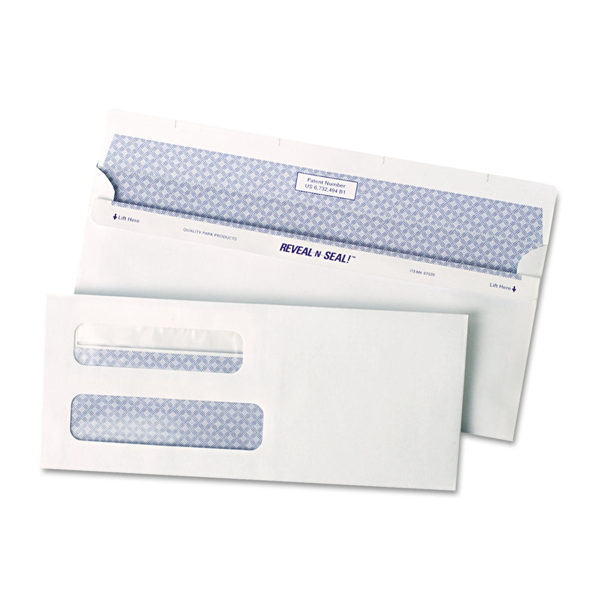 Quality Park Reveal-N-Seal Envelope, #8 5/8, Commercial Flap, Self-Adhesive Closure, 3.63 x 8.63, White, 500/Box (67539)