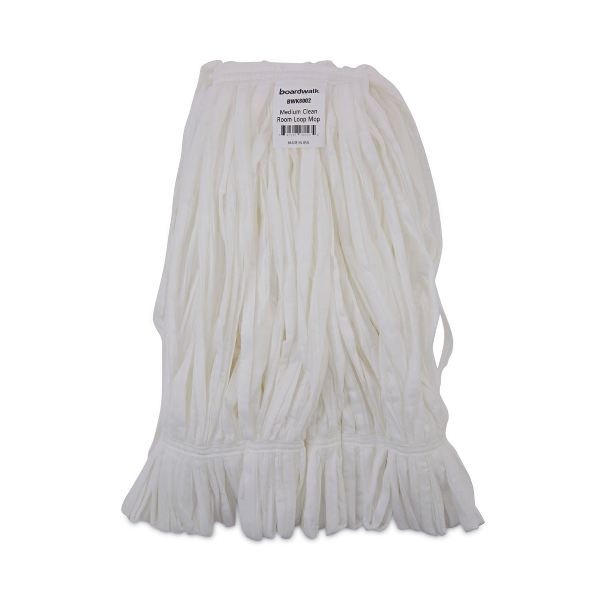 BoardwalkÂ® Medium Looped Mop Head with Tailband, 12 Mop Heads (BWK8002)