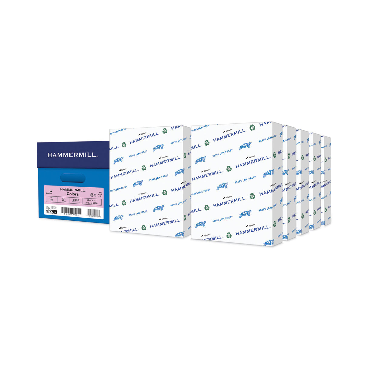 Hammermill Colors Print Paper, 20 lb Bond Weight, 8.5 x 11, Lilac, 500 Sheets/Ream, 10 Reams/Carton (102269CT)