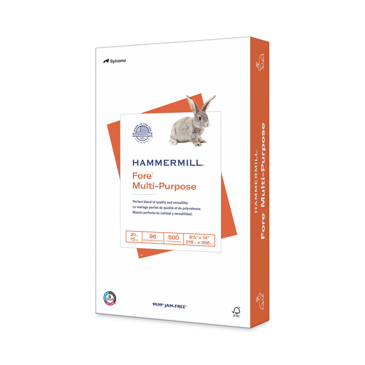 Hammermill Fore Multipurpose Print Paper, 96 Bright, 20 lb Bond Weight, 8.5 x 14, White, 500/Ream (103291)