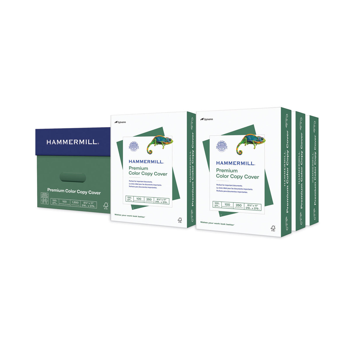 Hammermill Premium Color Copy Cover, 100 Bright, 100 lb Cover Weight, 8.5 x 11, 250 Sheets/Pack, 6 Packs/Carton (120024)