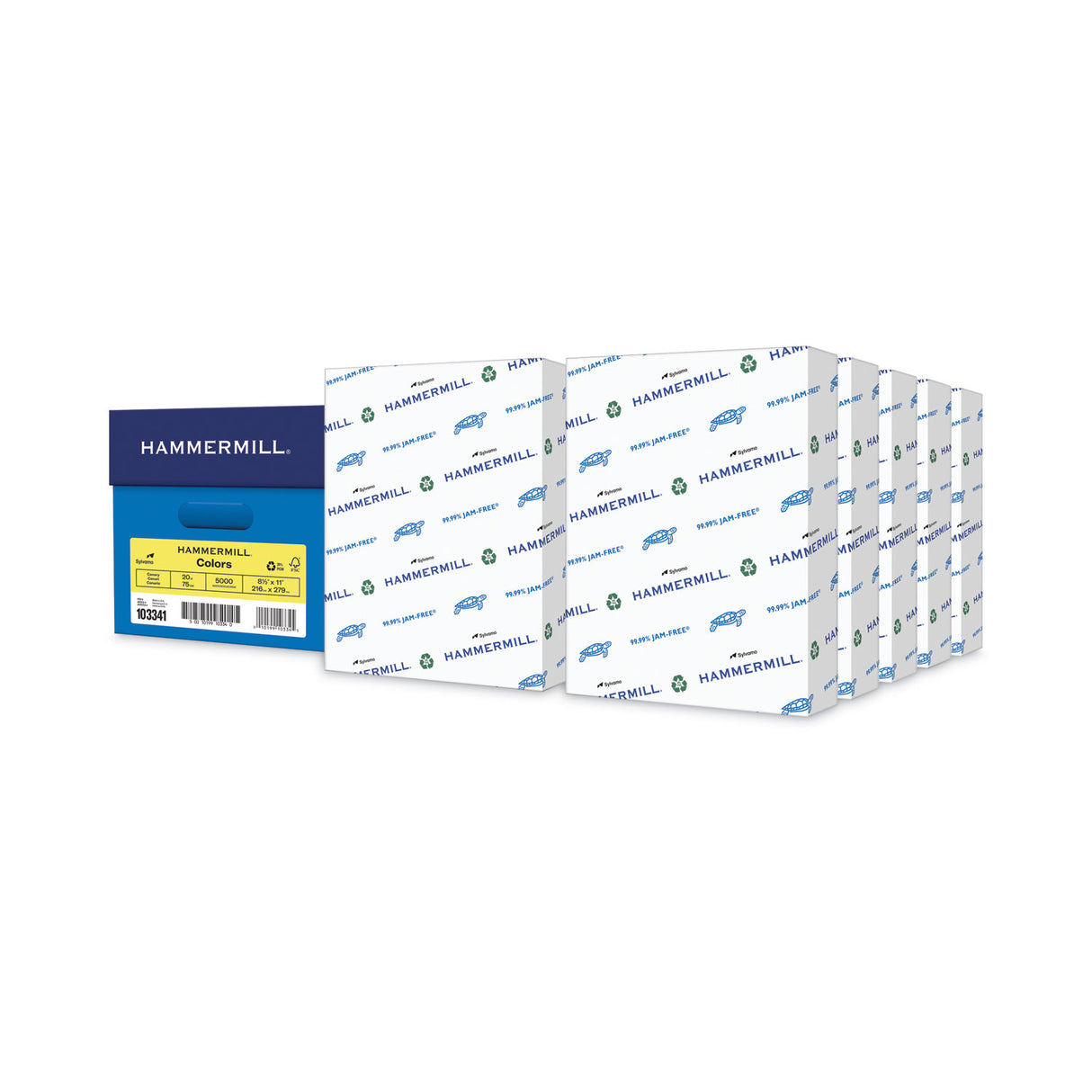 Hammermill Colors Print Paper, 20 lb Bond Weight, 8.5 x 11, Canary, 500 Sheets/Ream, 10 Reams/Carton (103341CT)