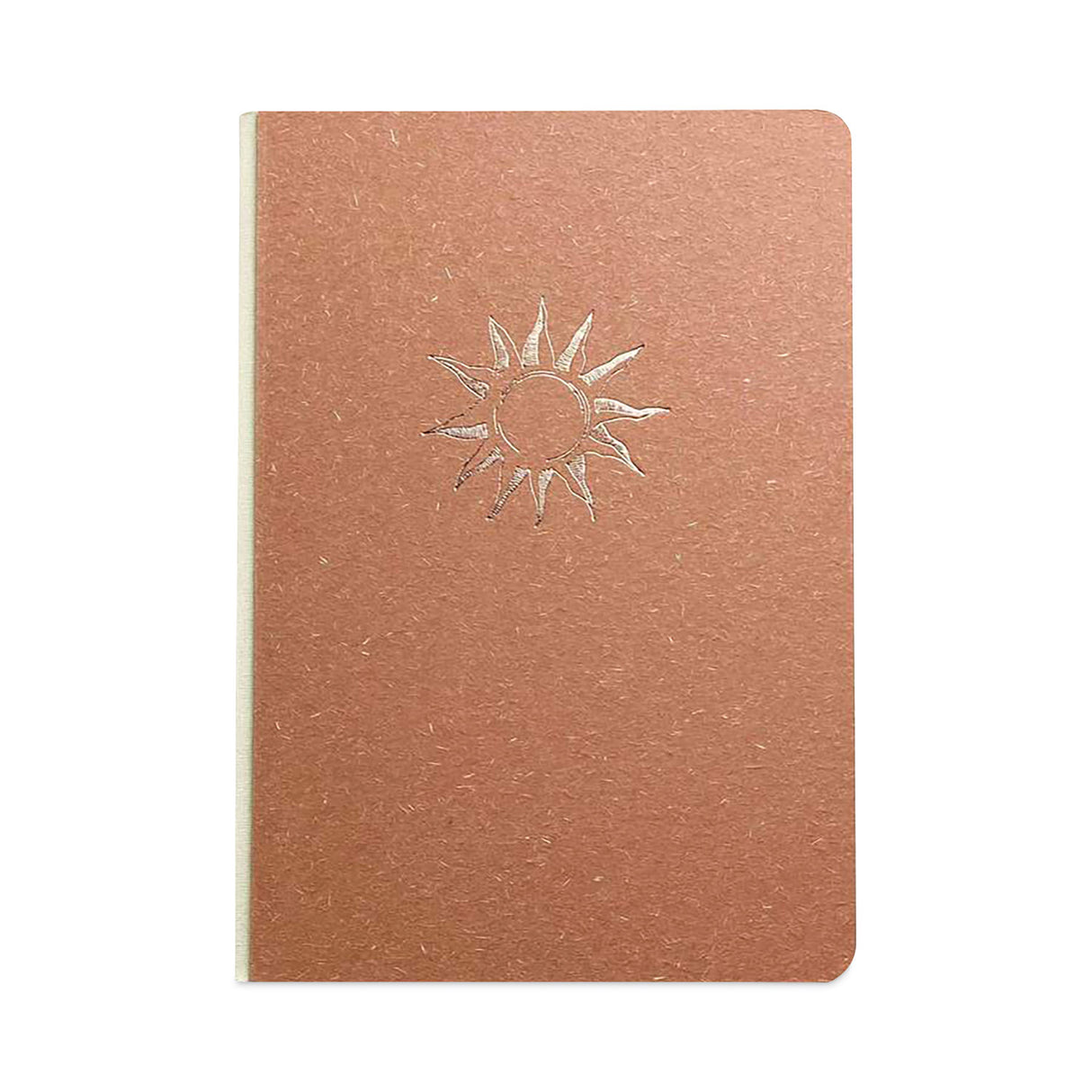 Denik Embossed Canvas Layflat Hardbound Journal, Gold Rise/Shine Artwork, Dotted Rule, Rose-Brown/Cream Cover, (64) 7 x 5 Sheets (CET569D)