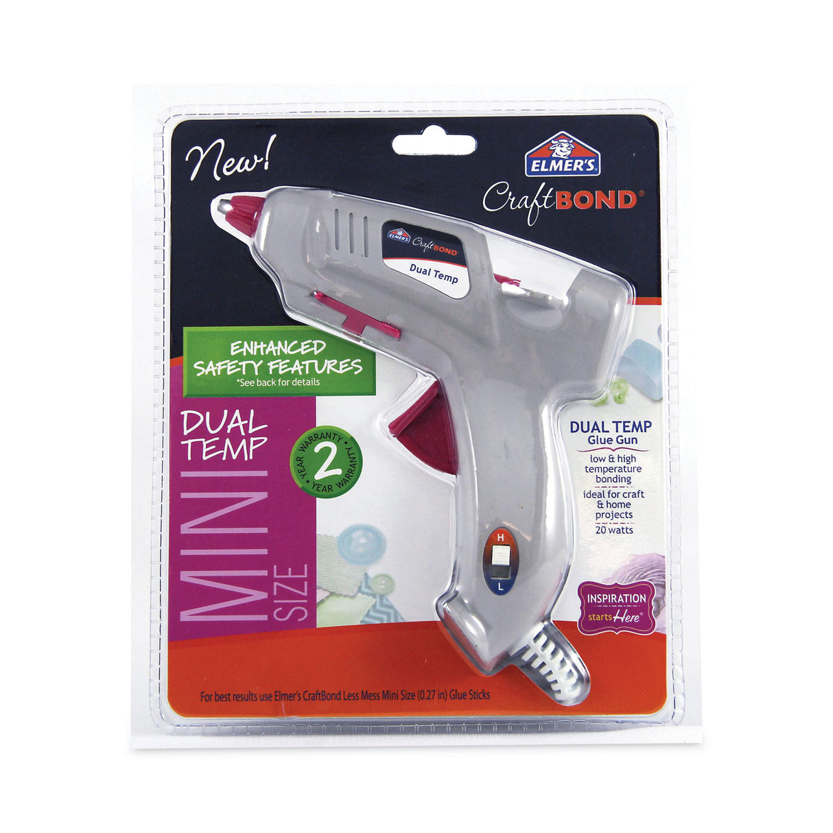Elmer's Mini Hot Glue Gun, 20 W (E6049)