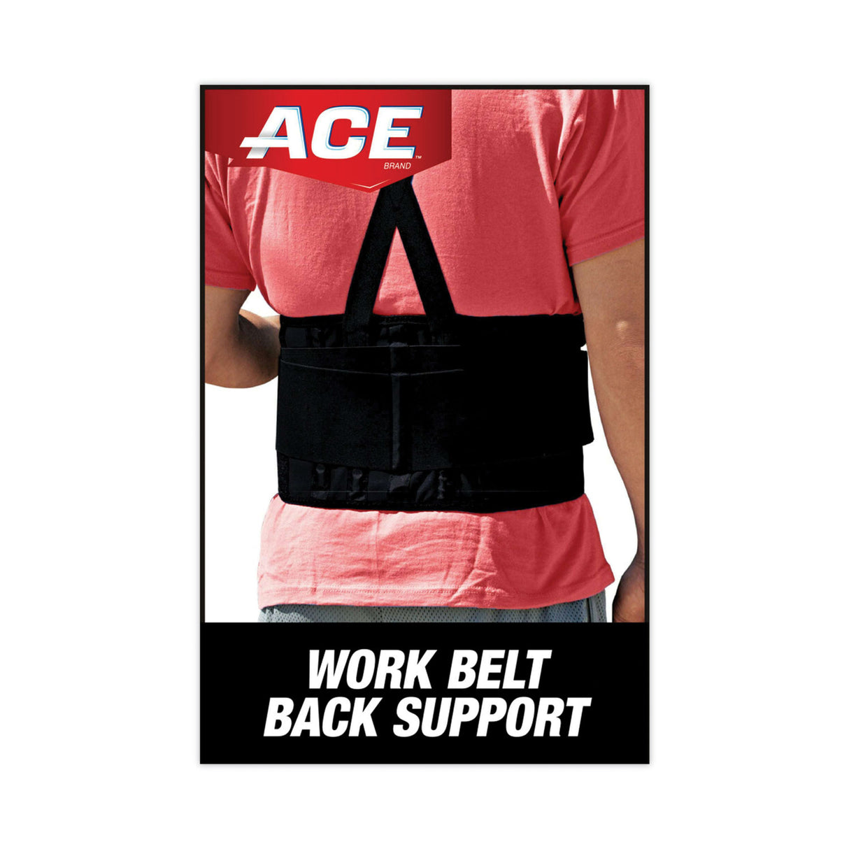 ACE Work Belt with Removable Suspenders, One Size Fits All, Up to 48" Waist Size, Black (208605)